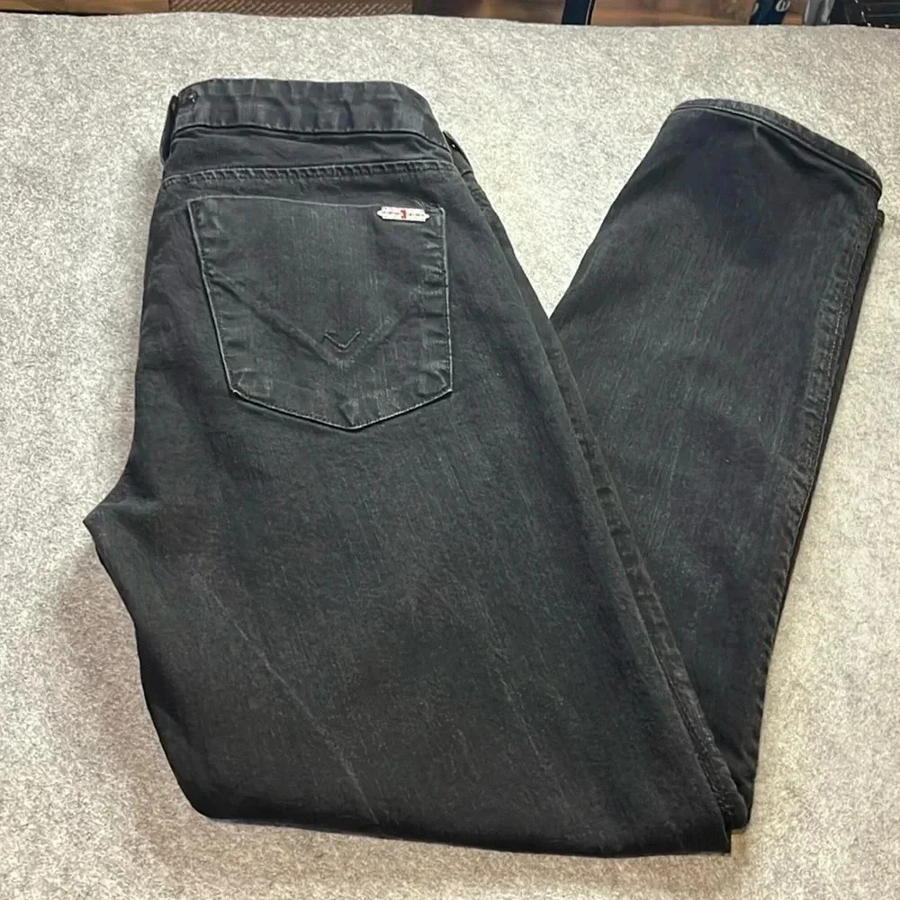 Hudson Straight Leg Premium Denim, Black Wash.